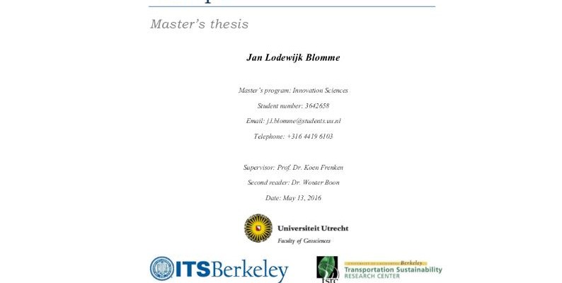 transportation systems master thesis