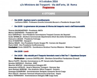 Forum per il trasporto ferroviario delle merci, Roma, 4-5 ottobre 2016
