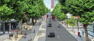 North-South Cycle Superhighway. Proposed works, before-after.